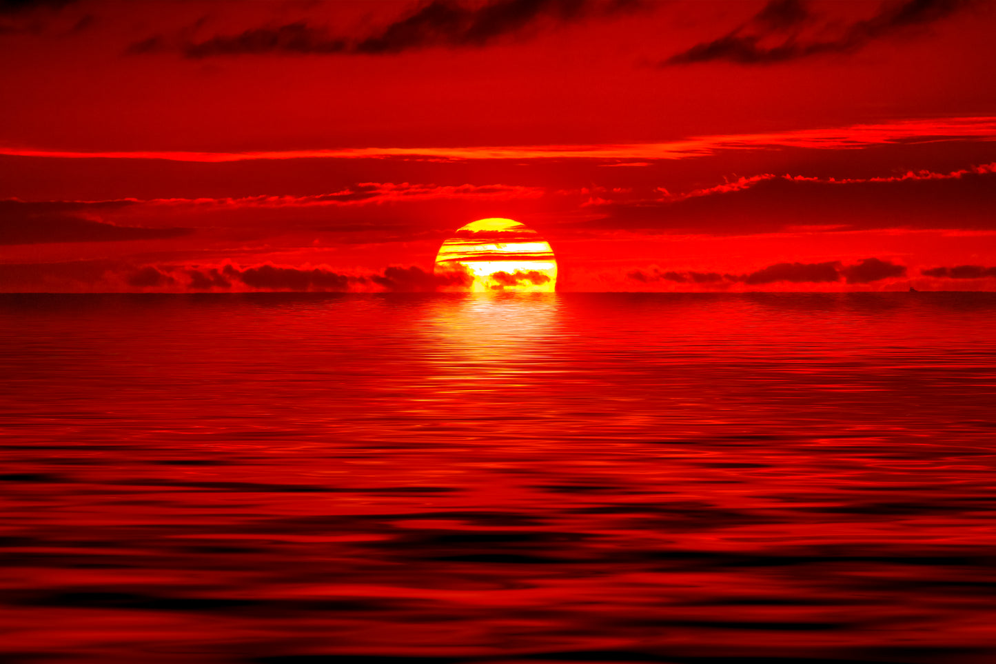 a Waimea Bay Red Glow Sunset on the North Shore on the Island of Oahu.